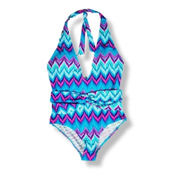 Marilyn Monroe Deep Plunge Halter One-Piece Swimsuit Size S - Picture 1 of 6